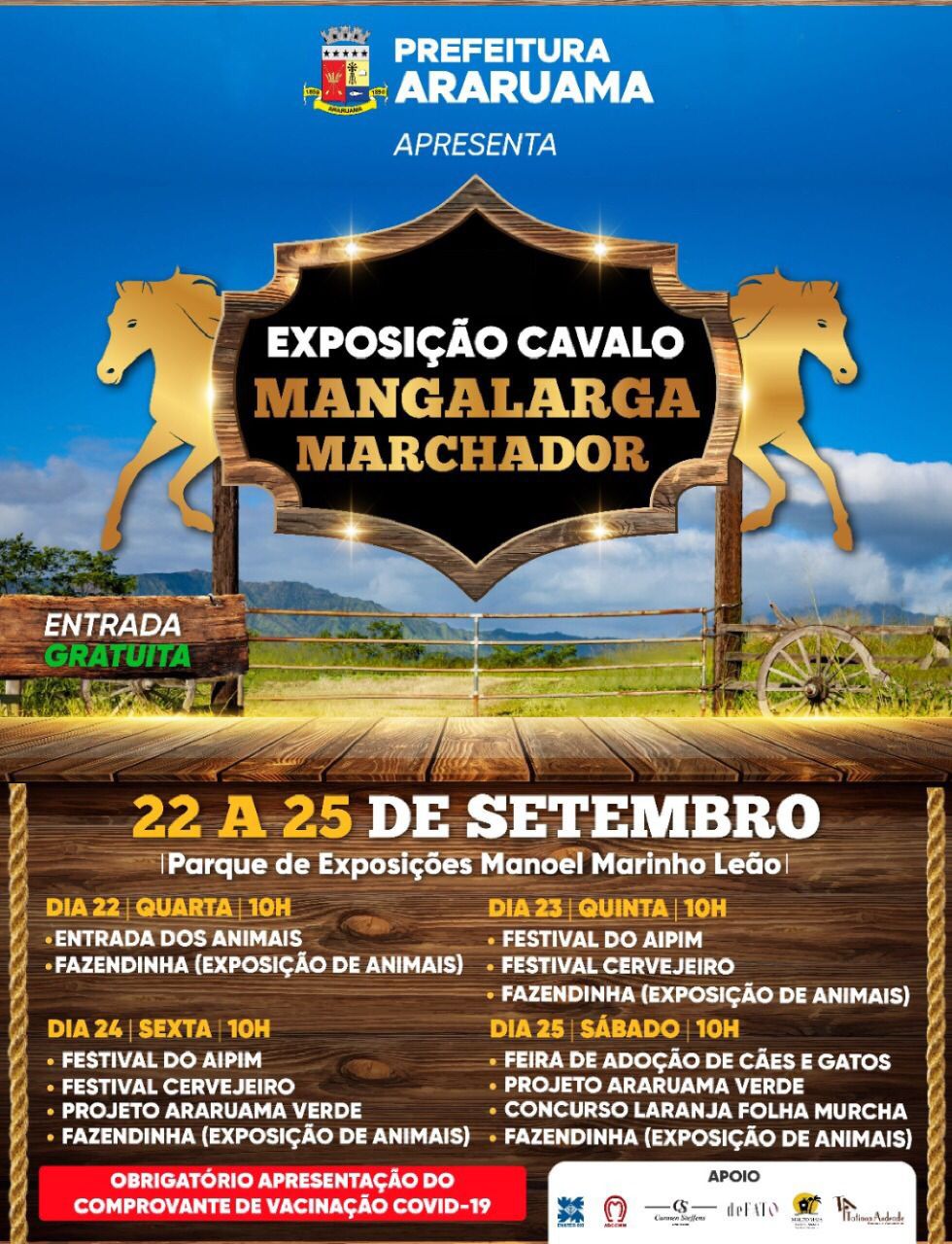 Prefeitura de Araruama vai realizar a Exposição do Cavalo Mangalarga Marchador